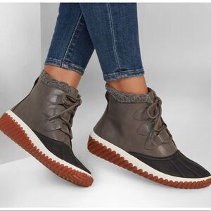 Skechers Jagged Pond Women's Duck Boots Black Charcoal